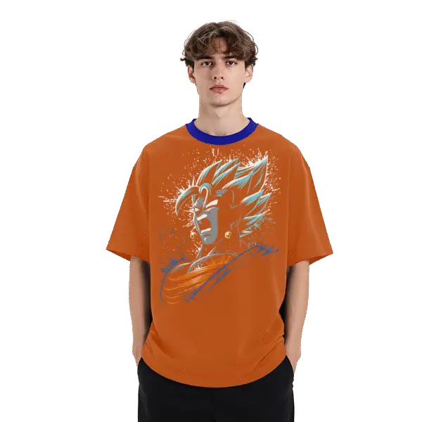 Goku Blue Ultra Oversize Tee - Image 5